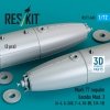 RESKIT RS72-0603 Mark 77 napalm bombs Mod. 2 (2pcs) (A-4, A-26K, F-4, AV-8B, F/A-18) (3D Printed) (1/72)